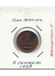 1938 5 Centesimi Rame buona conservazione San Marino